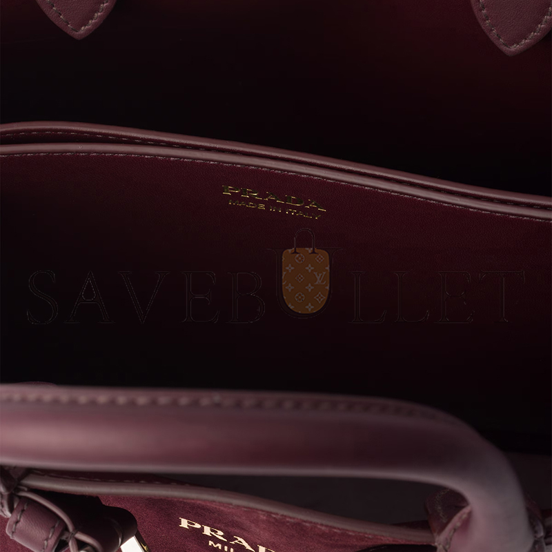 PRADA BUCKLE MEDIUM SUEDE BAG WITH BELT 1BA434 (32*23*11cm) PRADA BUCKLE MEDIUM SUEDE BAG WITH BELT 1BA434 (32*23*11cm)